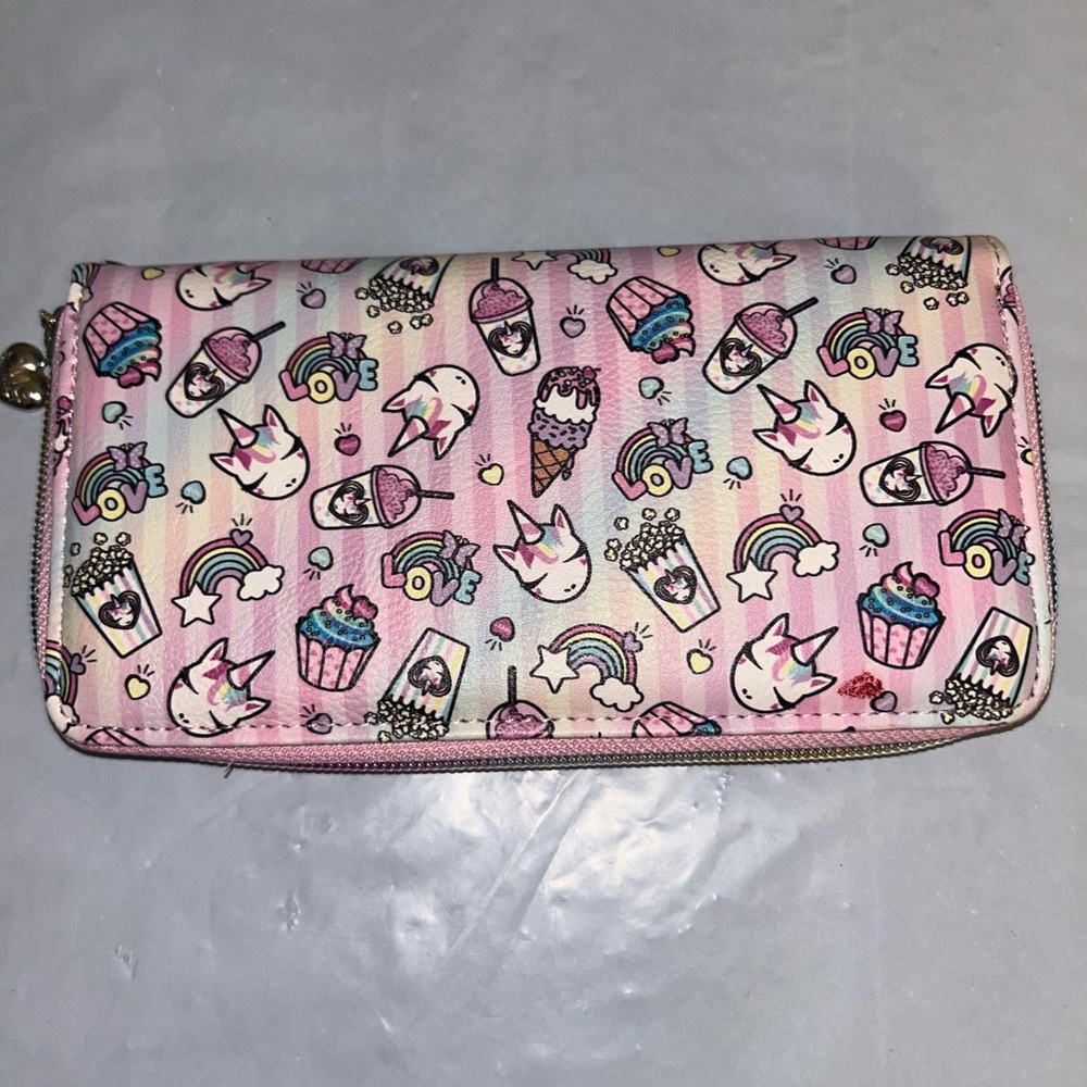 Kids Unicorn and Cupcake Wallet - Pink and White